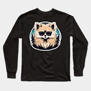 Pomeranian Christmas Drawing Long Sleeve T-Shirt